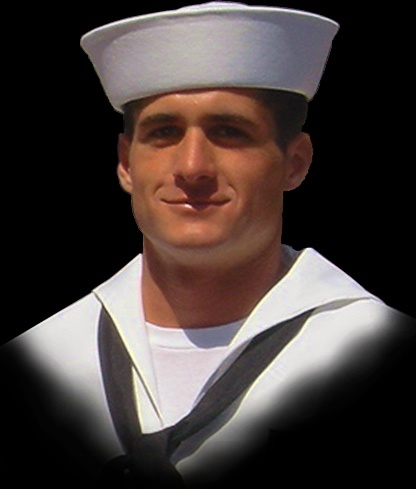 Official U.S. Navy portrait of Master-at-Arms 2nd Class Michael A. Monsoor in dress whites